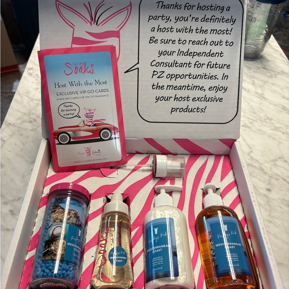 Pink Zebra Bath & Body Set with Pink Accents